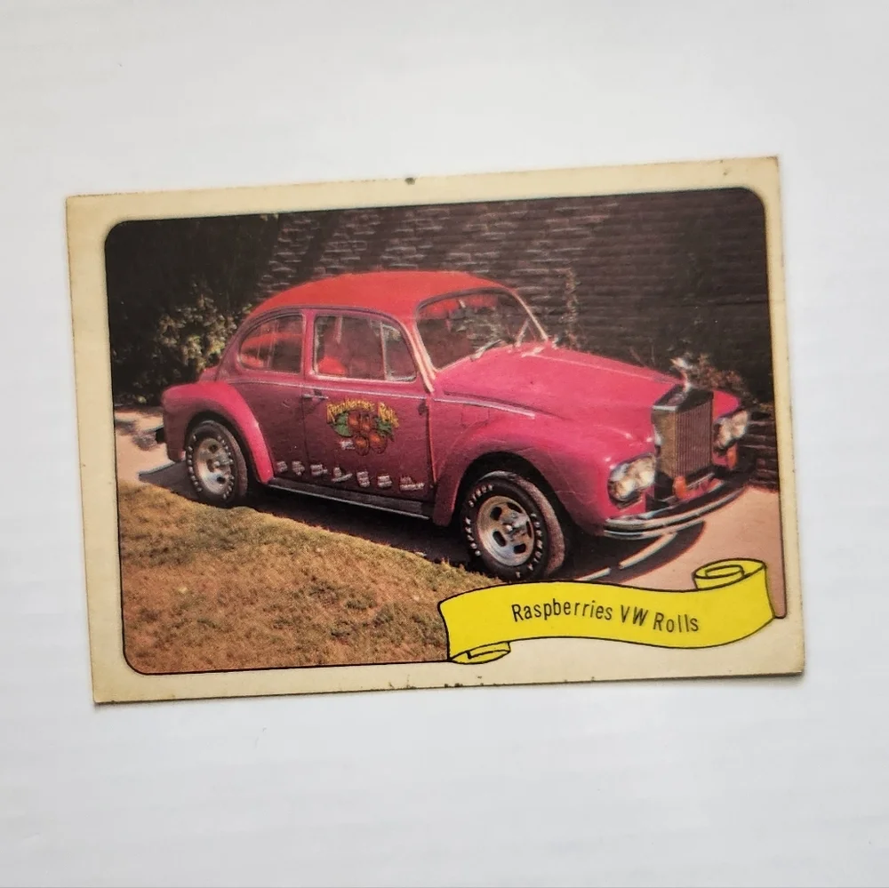 🍓 Vintage 1970 Fleer GEORGE BARRIS Kustom City Sticker - RASPBERRIES ROLLS 🏎️
